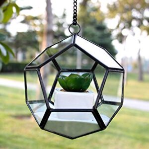 Geometric Glass Terrarium, Geo Ball on Chain