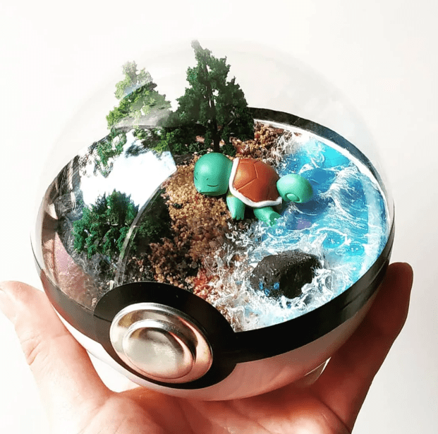 QUIRTLE (Large 5.5inch) Pokeball Diorama Terrarium