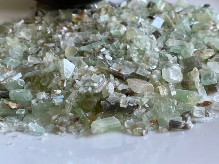 1/2 lb Crushed Green Calcite Crystals - Bulk Rough Gemstone Chips Brazil Medium Grain Size 8 Oz