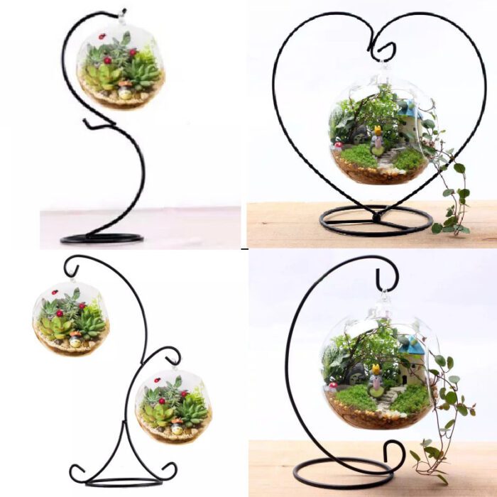 5 Different Glass Ball Hanging Stand Air Plant Terrarium Holder. Succulent Planter Sizes Fast Shipping Worldwide