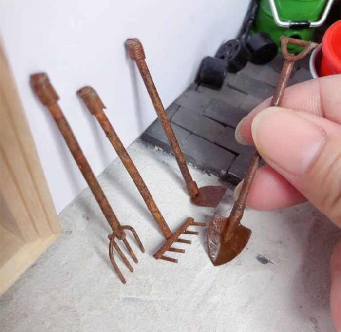 Fairy Garden Accessories - Set Of 4 Rustic Tools