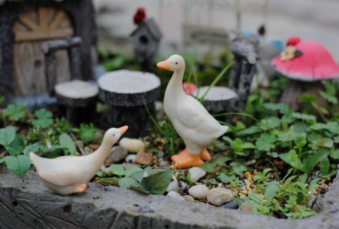 Fairy Miniature White Duck Garden Supplies Terrarium Diy Accessories Animal Figurines