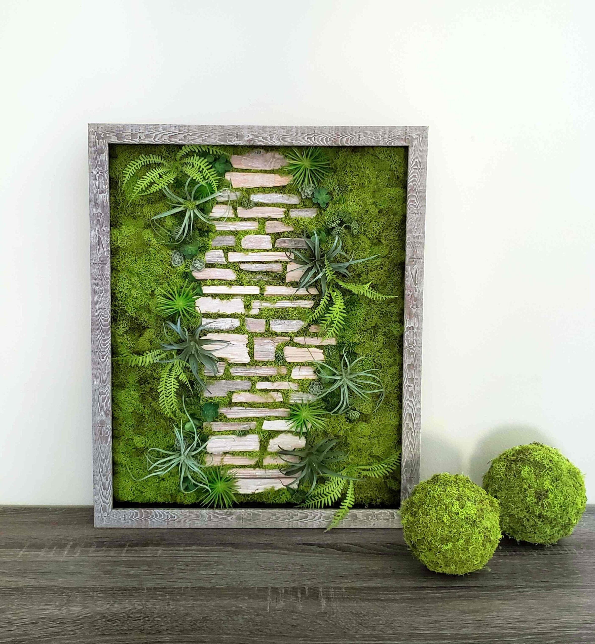 In Stock: Unique Realistic Faux Artificial Succulents Moss Living Wall  Planter