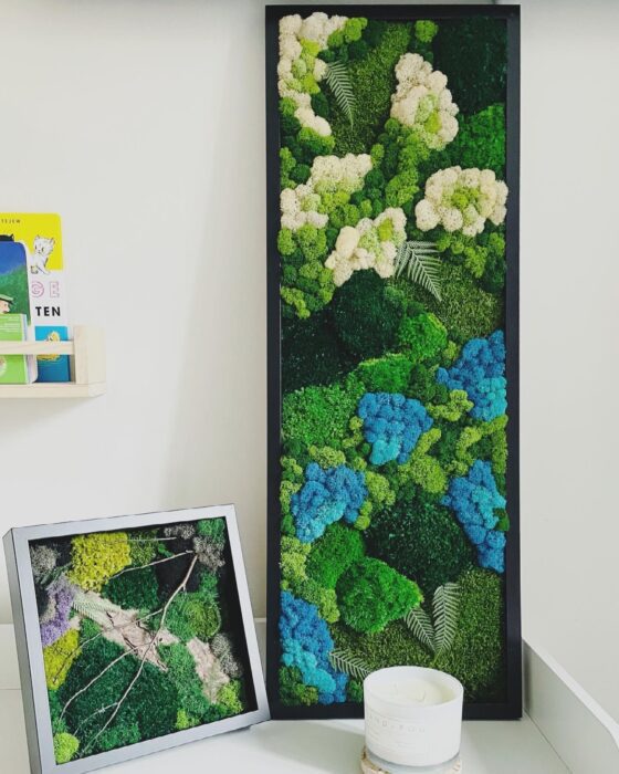 Flower Moss | Wall Art Preserved Nature Home Decor Abstract Color Pop Handmade Gift Eco-Friendly