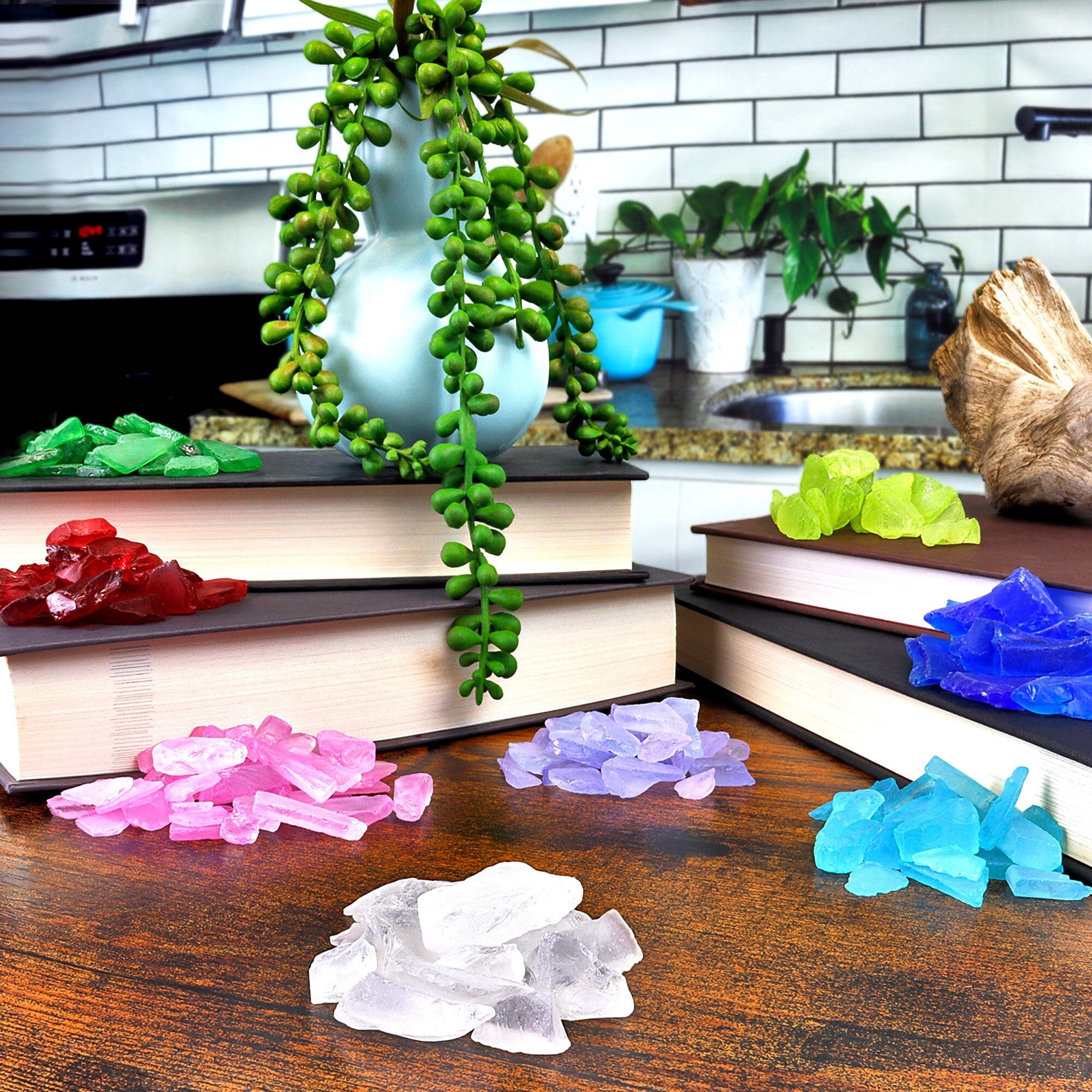 Frosted Sea Glass Pebbles 1 lb 8 Colors Beach Decor, Vase Filler