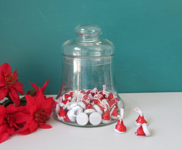 Glass Bell Jars-Large Candy Jars With Lids Holiday Jars Vintage Christmas Display Storage Vintage Glass Terrariums