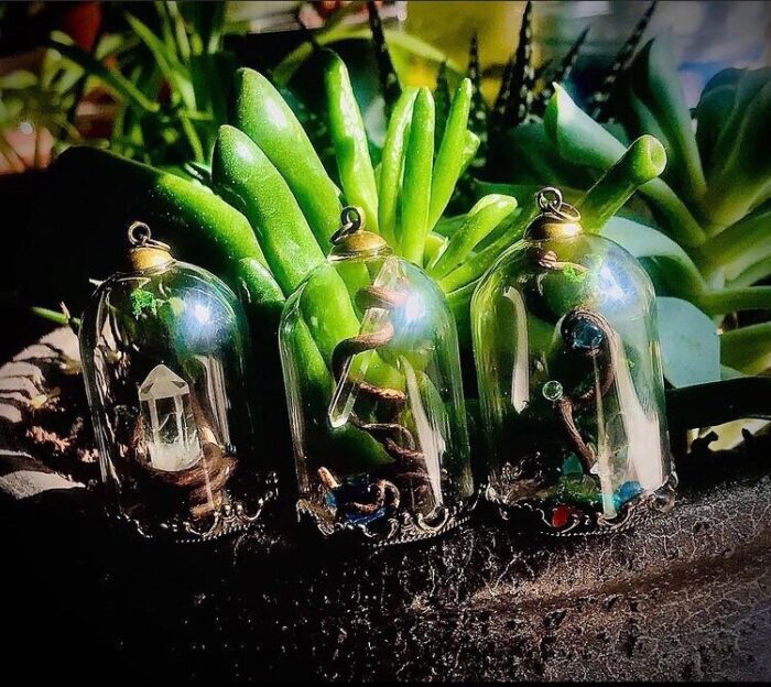 Glass Terrarium Necklace, Victorian Bell Jar, Fairy Garden, Nature Pendant, Mermaid Necklace