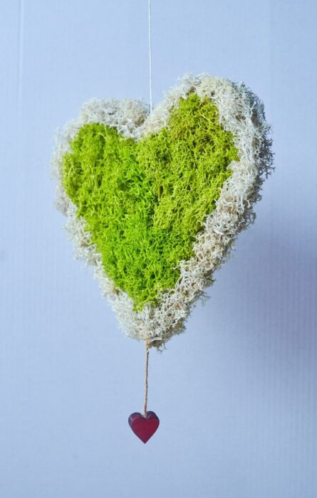 Heart Shaped Moss Decoration/Scandinavian Preserved