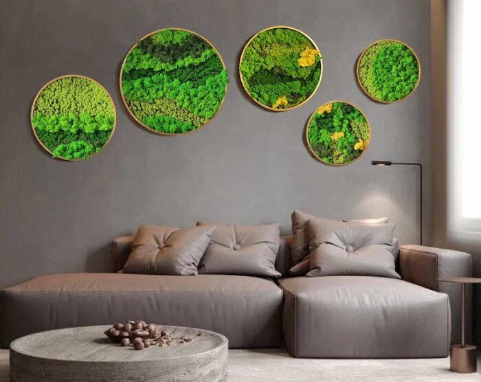 Interior Green Wall - Metal Framed Moss Art, Hanging Garden, Preserved No Maintenance, Decor For Home