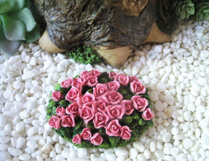 Mini Rose Garden - Flower Bed Fairy Terrarium Miniature Gardening Dollhouse Accessory Craft Supply