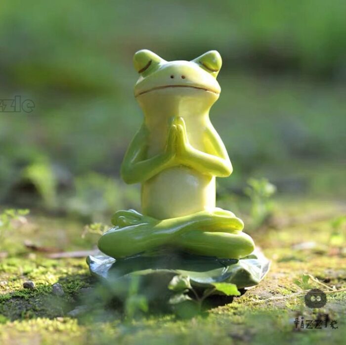 Miniature Fairy Frog Meditate With Hands Animal Figurines Garden Supplies & Accessories Terrarium