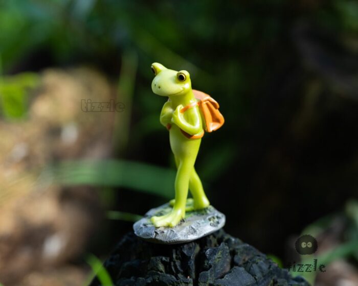 Miniature Fairy Frog With Bag Animal Figurines Garden Supplies & Accessories Terrarium