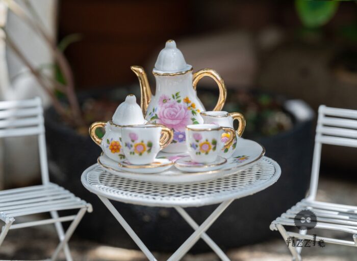 Miniature Fairy Small Table Chairs & Flower Cups Garden Supplies & Accessories Terrarium Figurines