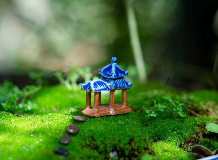 Miniature Fairy Tiny Double Pavilion Garden Supplies & Accessories Terrarium Figurines Some Stone