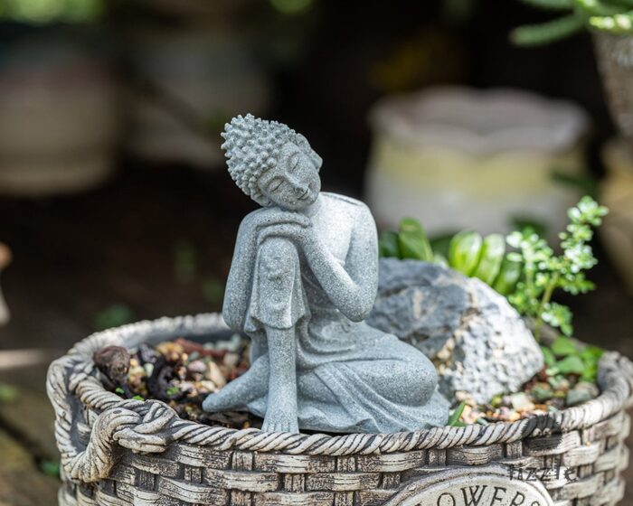 Miniature Small Stone Buddha Figure Fairy Garden Supplies Terrarium Accessories Aquarium Diy