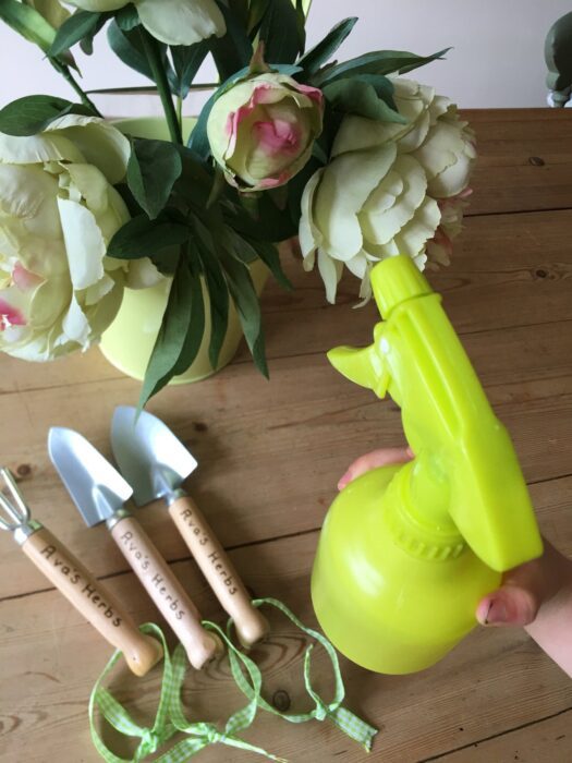 Personalised Herb Planter Kit With Fork, Trowels & Plant Mister