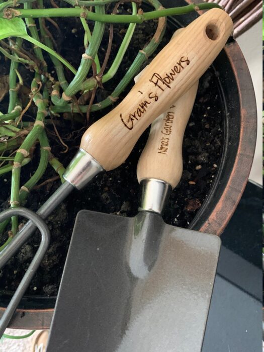 Personalized Garden Tools - Great Gift For The Gardener Trowel + Rake With Your Custom Text