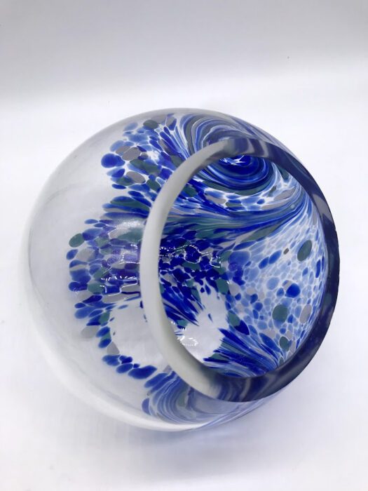 Sky Blue Globe Glass Terrarium - 7" For Succulents Air Plants Round Ball Fairy Garden Beach Life Seashells Tiny World