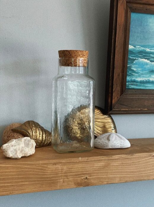 Vintage Glass Corked Bottle | Terrarium Jar Holiday Home Decor Craft Antique Vase Rectangle Christmas